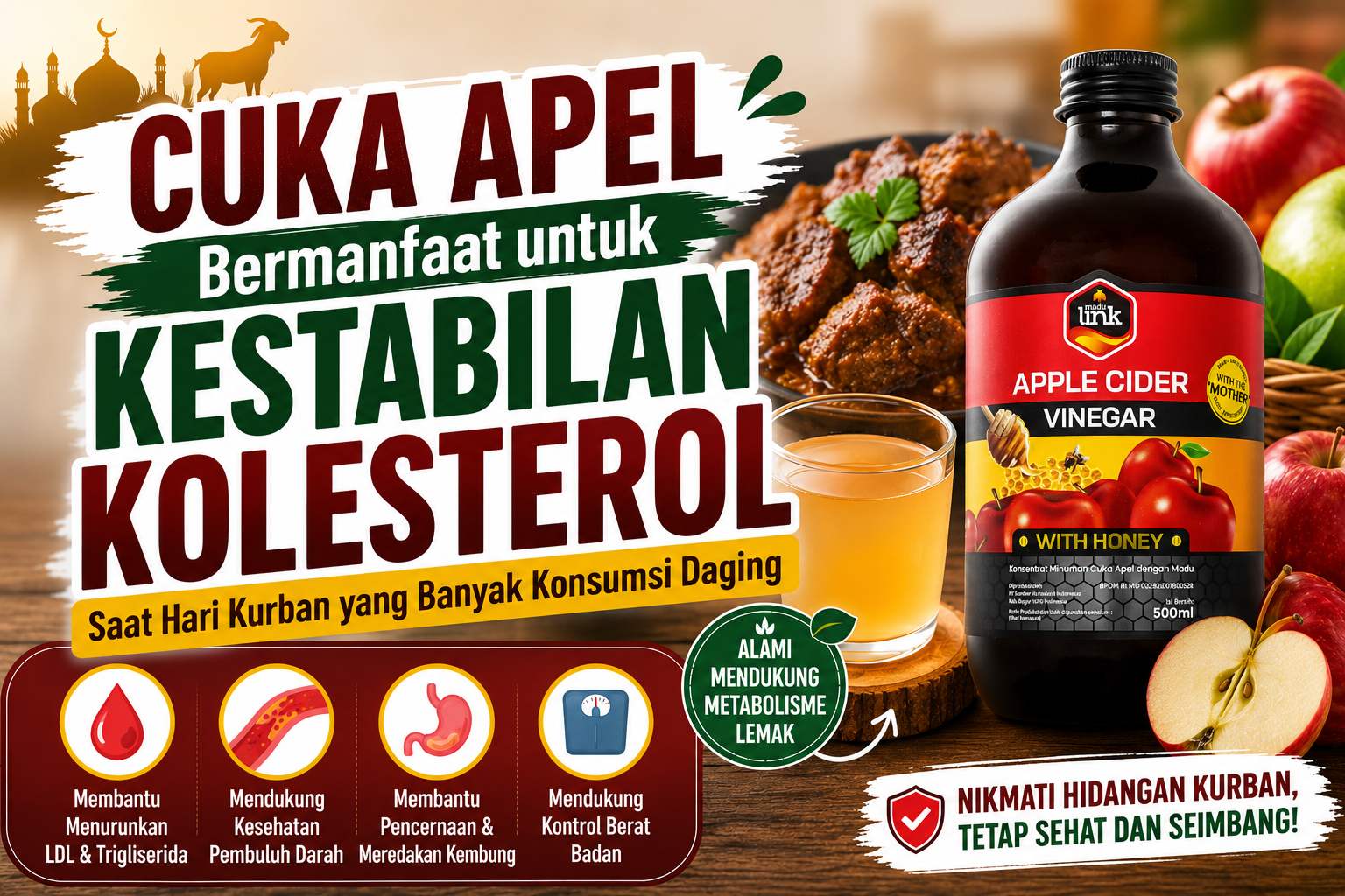 Cuka Apel dan Kolesterol di Hari Kurban